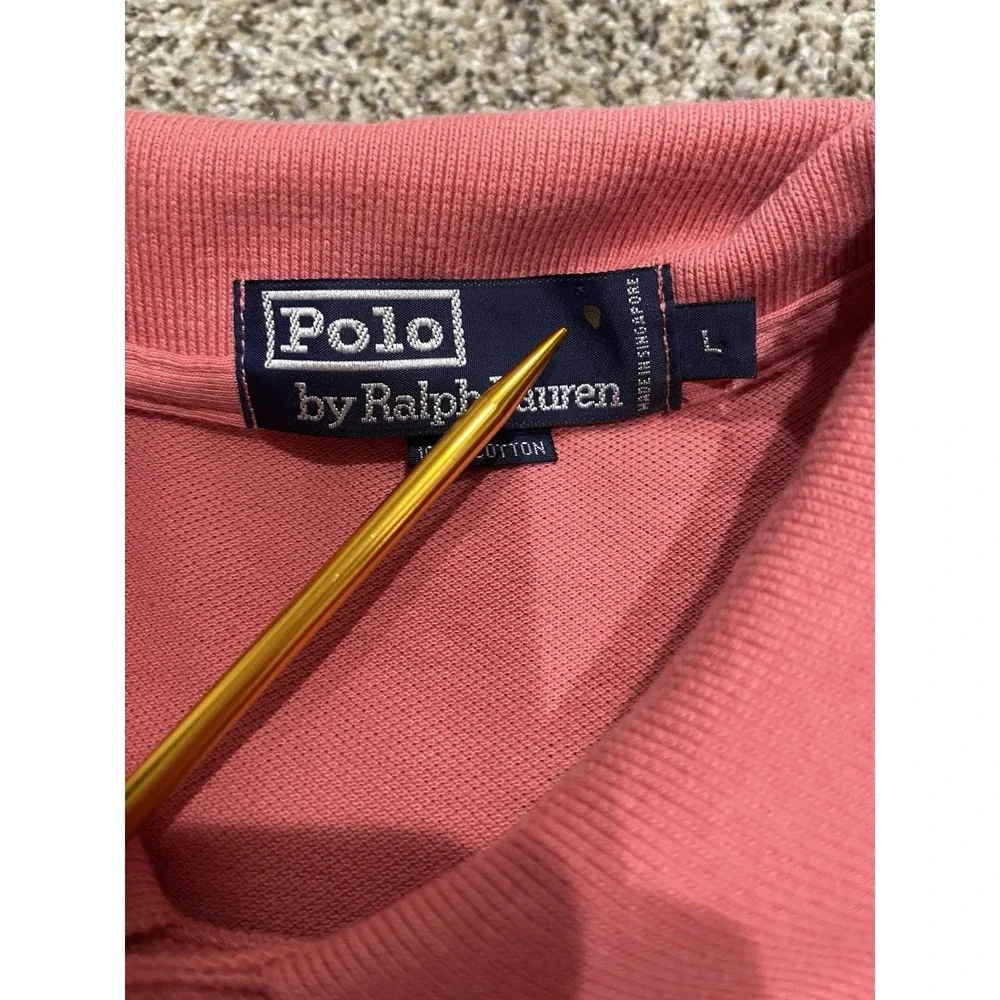 Polo Ralph Lauren Men's Pink Short Sleeve Classic Fit Polo Shirt Size L